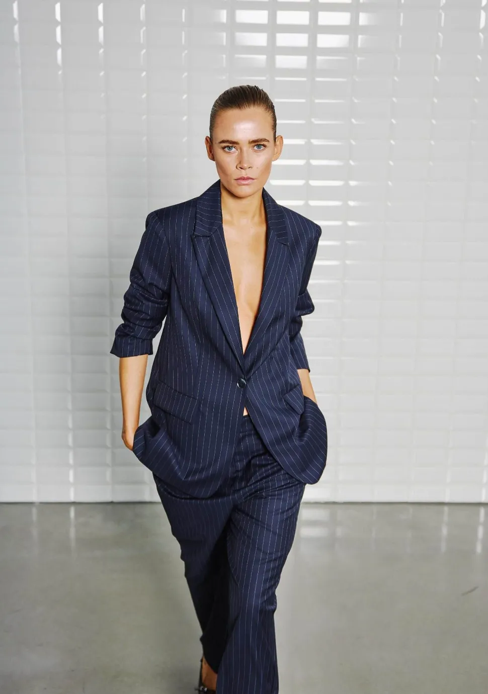 WITH BLACK BLAZER